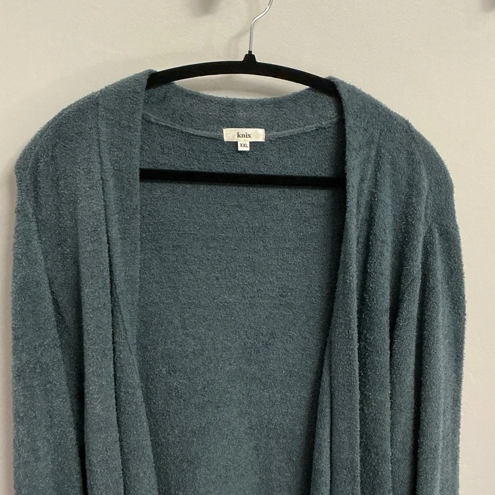 Knix Blue Cozy Open-Front Duster Cardigan - Picture 1 of 4